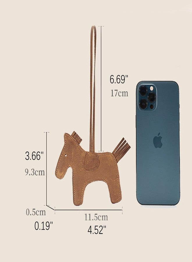 Craoopii Cute Horse Bag Charms,Handmade Genuine Leather Tassel Pony Keychain Sewing Horse Styling Fashion Bag Accessories for Women (2 COUNT) - Image 2